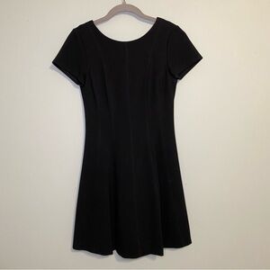 Banana Republic Short Sleeve Ponte V Back Skater Dress, Black, Size 2